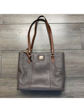 Dooney & Bourke Pebble Grain Small Lexington Tote Brown Leather Handbag